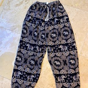 Elephant print loose pants
